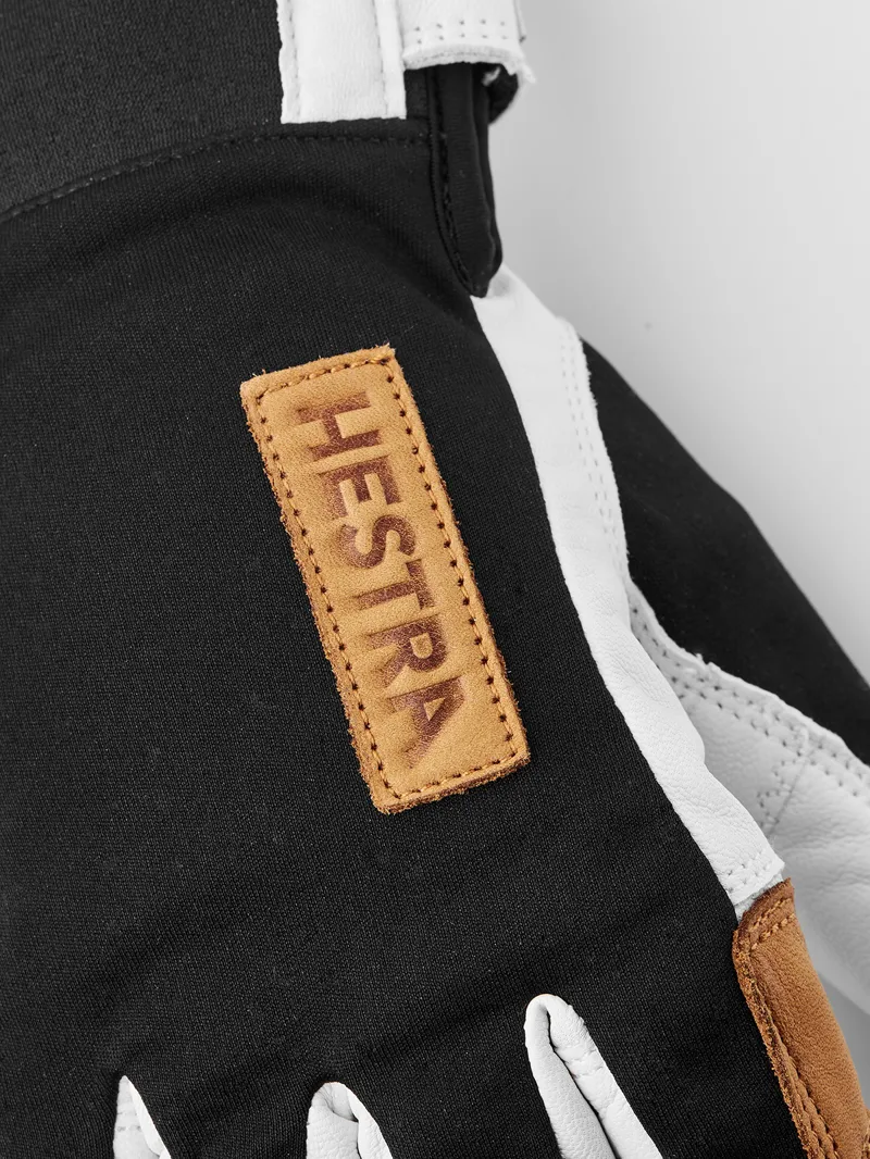 Hestra Ergo Grip Active Wool Terry 5 Finger Glove in Black/Off White-3